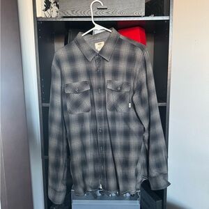 Vans Men’s Flannel Size XL XLarge X Large Grey Gray